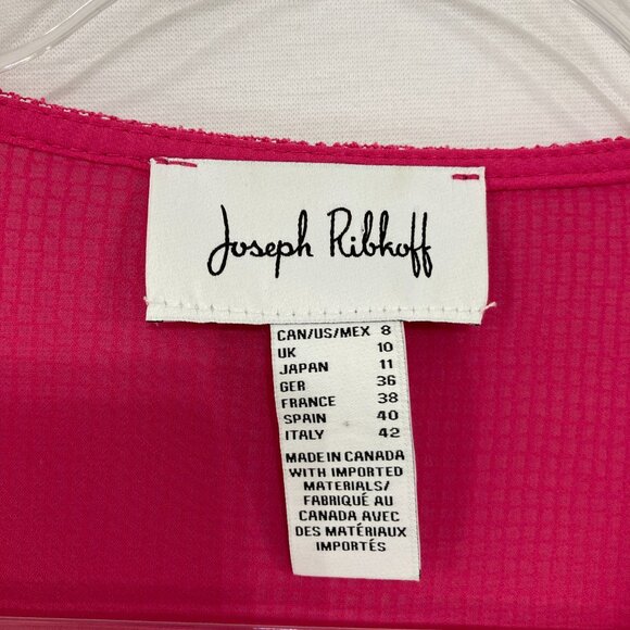 Joseph Ribkoff size 8 Pink Quarter Zip Rolled Sleeve Pullover Top Office Career - Picture 2 of 11